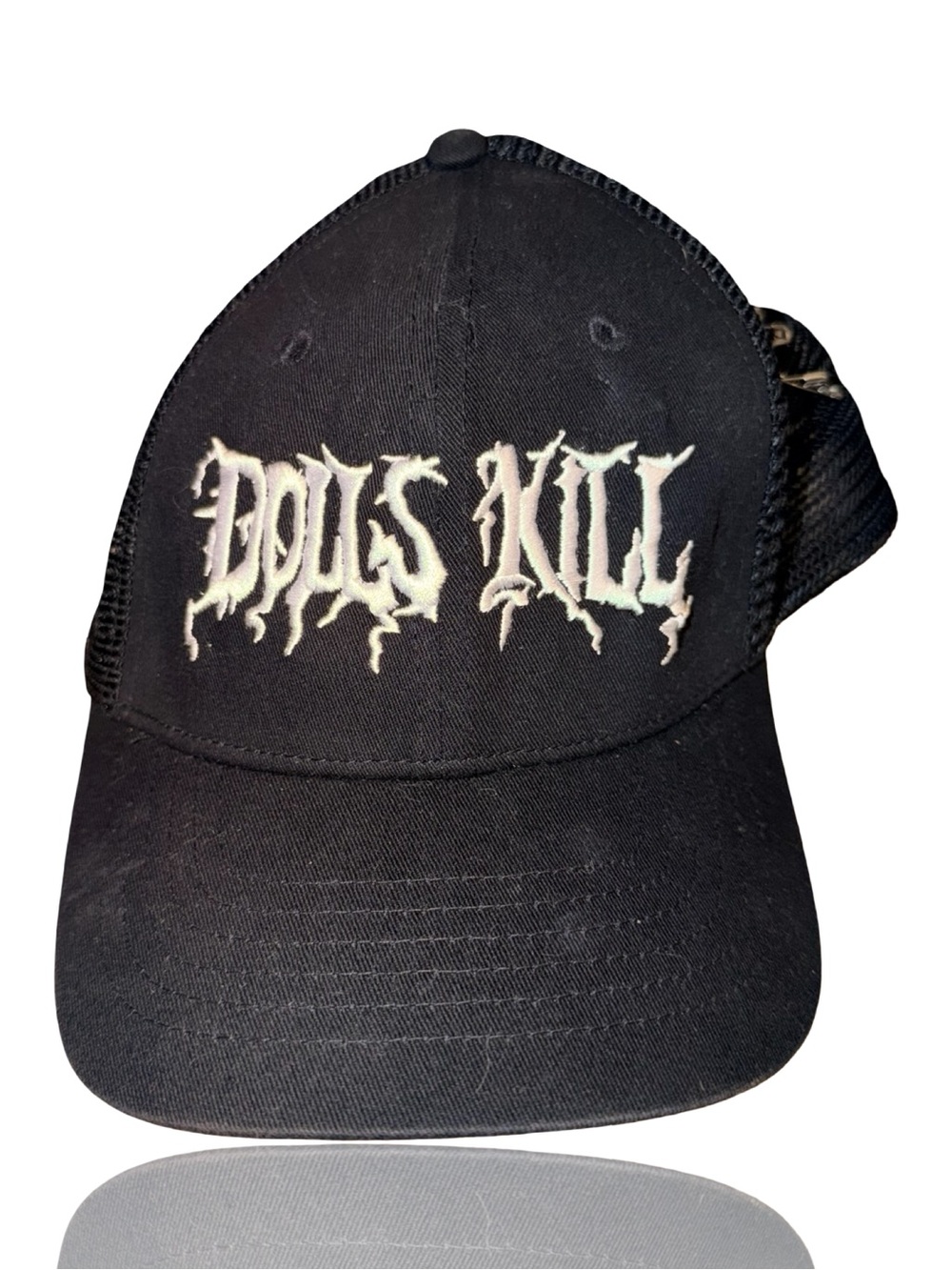 Dolls Kill Trucker Hat Unisex One Size Black Snapback Mesh Back Gothic